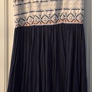 Dolan Asymmetrical Dress in Navy and Cream